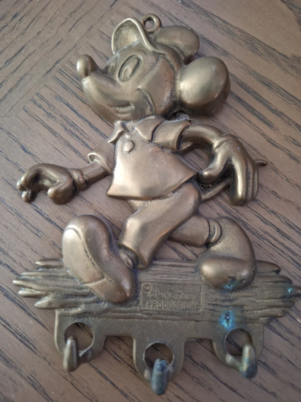 Brass-Tone Mouse Wall Hook - Gold Decorative Key Hanger